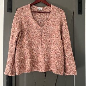 Heartloom Speckled Pink V-Neck Sweater